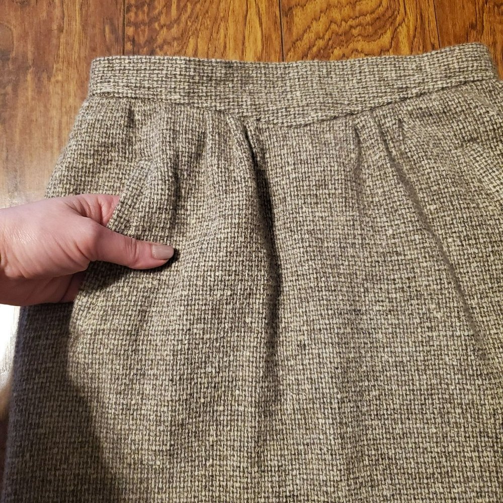 Vintage 70s/80s Patty Woodard Tweed High Waist Midi Pencil Skirt Womens 26 Waist - Picture 3 of 8